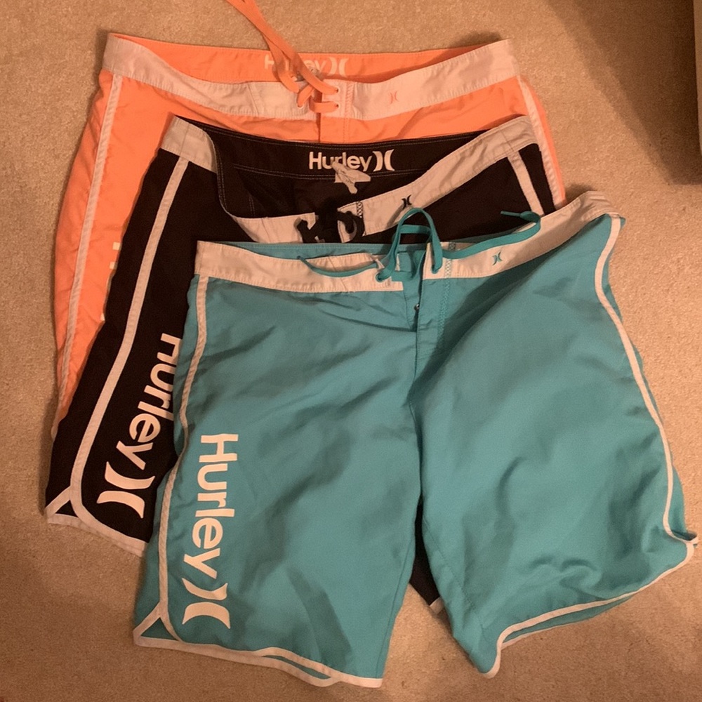 3 pairs of women’s Hurley board shorts.